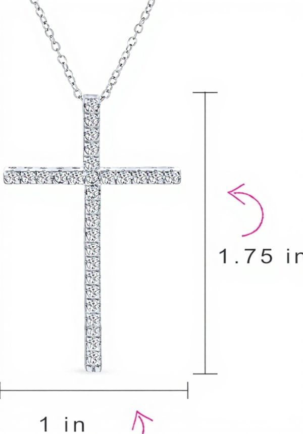 Collier croix argent sterling Bling Jewelry zirconium