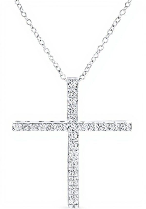 Collier croix argent sterling Bling Jewelry zirconium