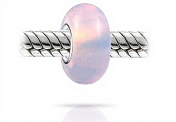 Perle bleue marine verre Murano .925 argent breloque