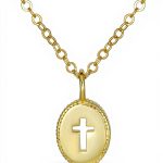 Collier pendentif croix ange photo personnalisé Bling