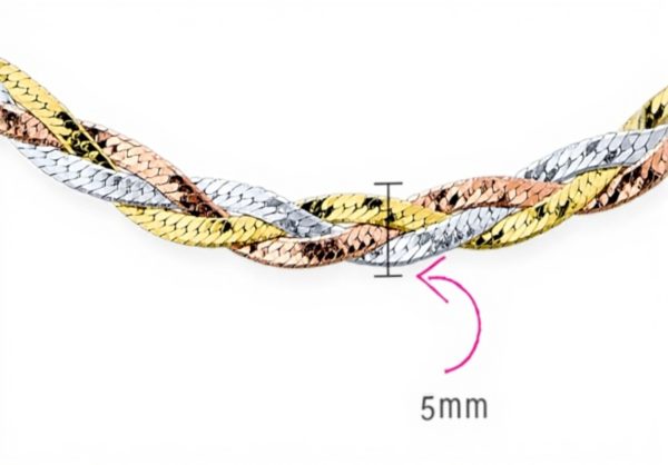 Collier or jaune 14K torsadé serpent Bling Jewelry femmes