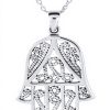 Collier Hamsa Main de Dieu Bling Jewelry Zirconium Bleu