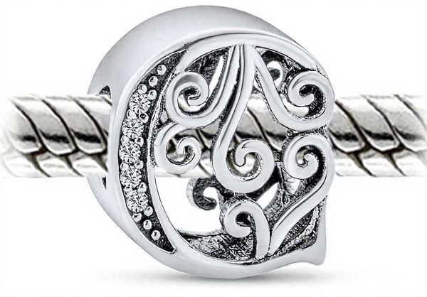 Charme lettre A-Z argent sterling Bling Jewelry perle