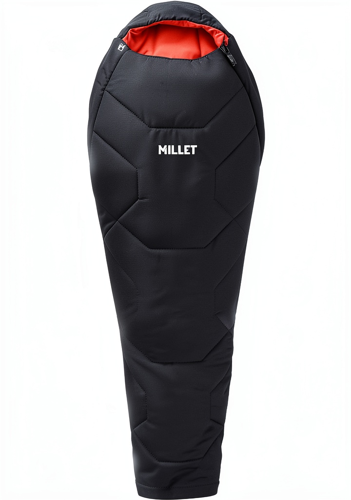 Sac de couchage Millet femme déployé sur un fond naturel